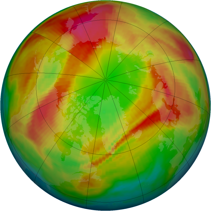 Arctic ozone map for 06 March 1998